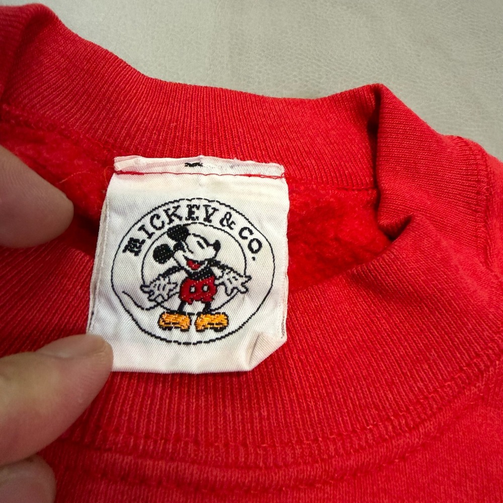 90s Mickey & Co Minnie Mouse Pin Up Red‎ Disney Sweatshirt L Skate Hook Up-4870 - Picture 4 of 8